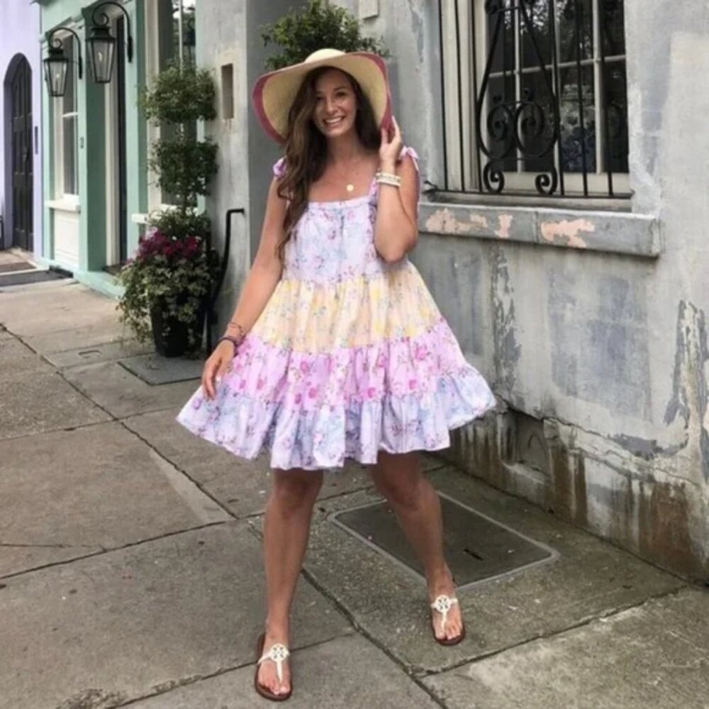 🌸 LOVESHACKFANCY x TARGET Jeanne Floral Mini Dress – M – Worn 1 Time 🌸 - Picture 6 of 16